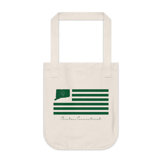Clinton Connecticut St. Patrick’s Day Flag Organic Canvas Tote Bag