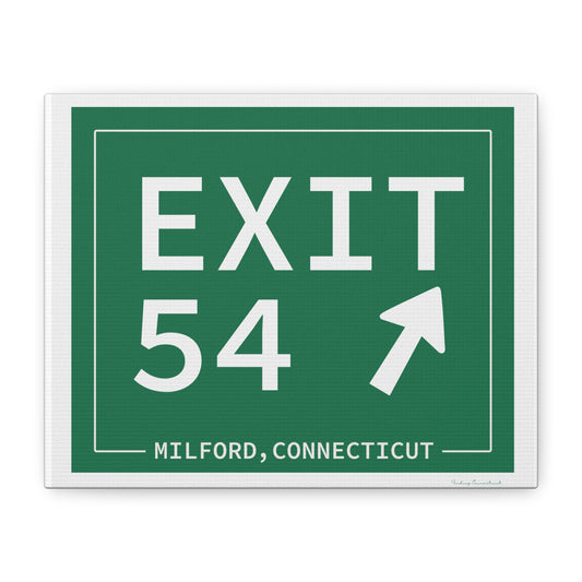 Vintage Exit 54  Merritt Parkway Sign Matte Canvas, Stretched, 1.25"