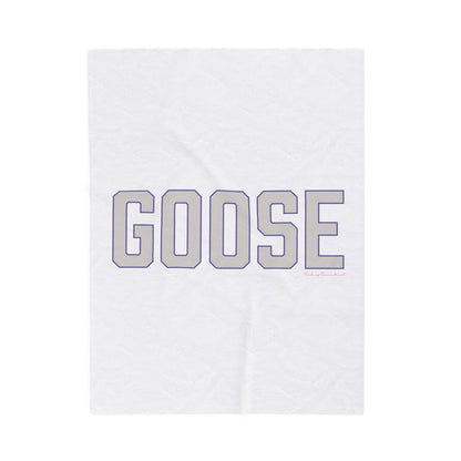 Goose Zip Code Gray & Purple Velveteen Plush Blanket