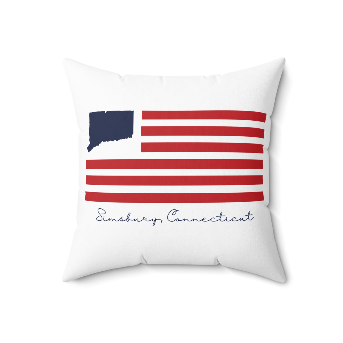 Simsbury Connecticut Flag Spun Polyester Square Pillow