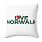 Love Norwalk Spun Polyester Square Pillow