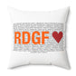 Ridgefield Love Spun Polyester Square Pillow