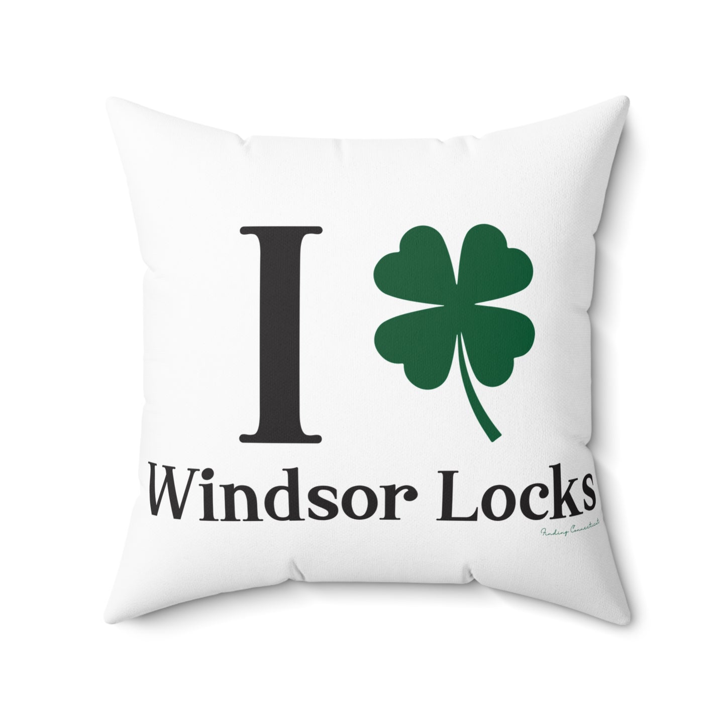 I Clover Windsor Locks Spun Polyester Square Pillow