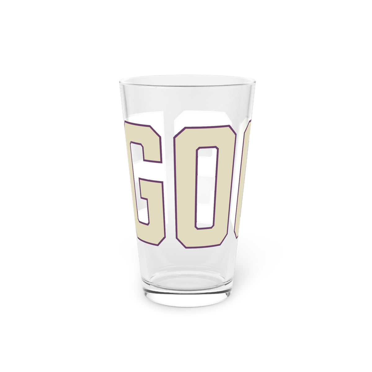 Goose Zip Code Cream & Purple Pint Glass, 16oz