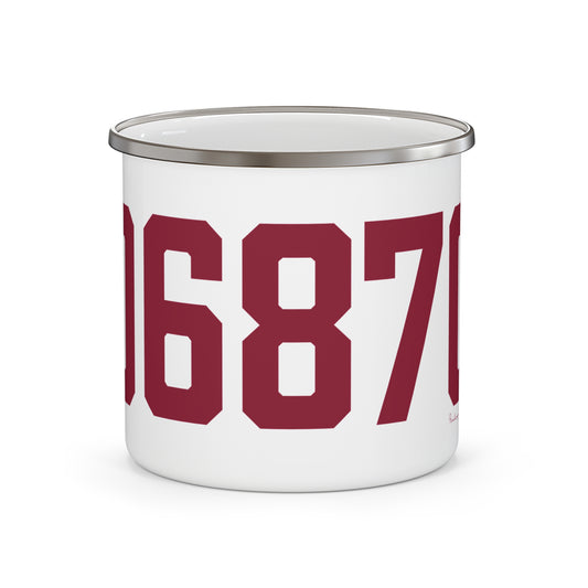 06870 - Greenwich Connecticut Zip Code Enamel Camping Mug