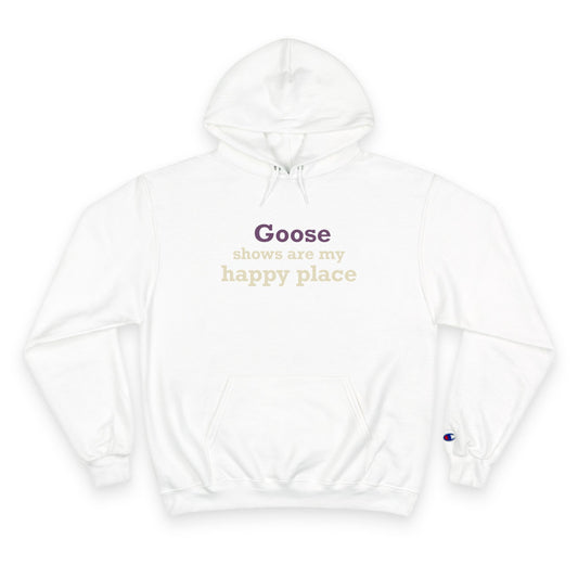 Goose Shows Are My Happy Place - Cream & Purple Champion Hoodie