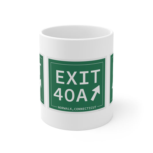 Vintage Exit 40A Merritt Parkway Sign Mug 11oz
