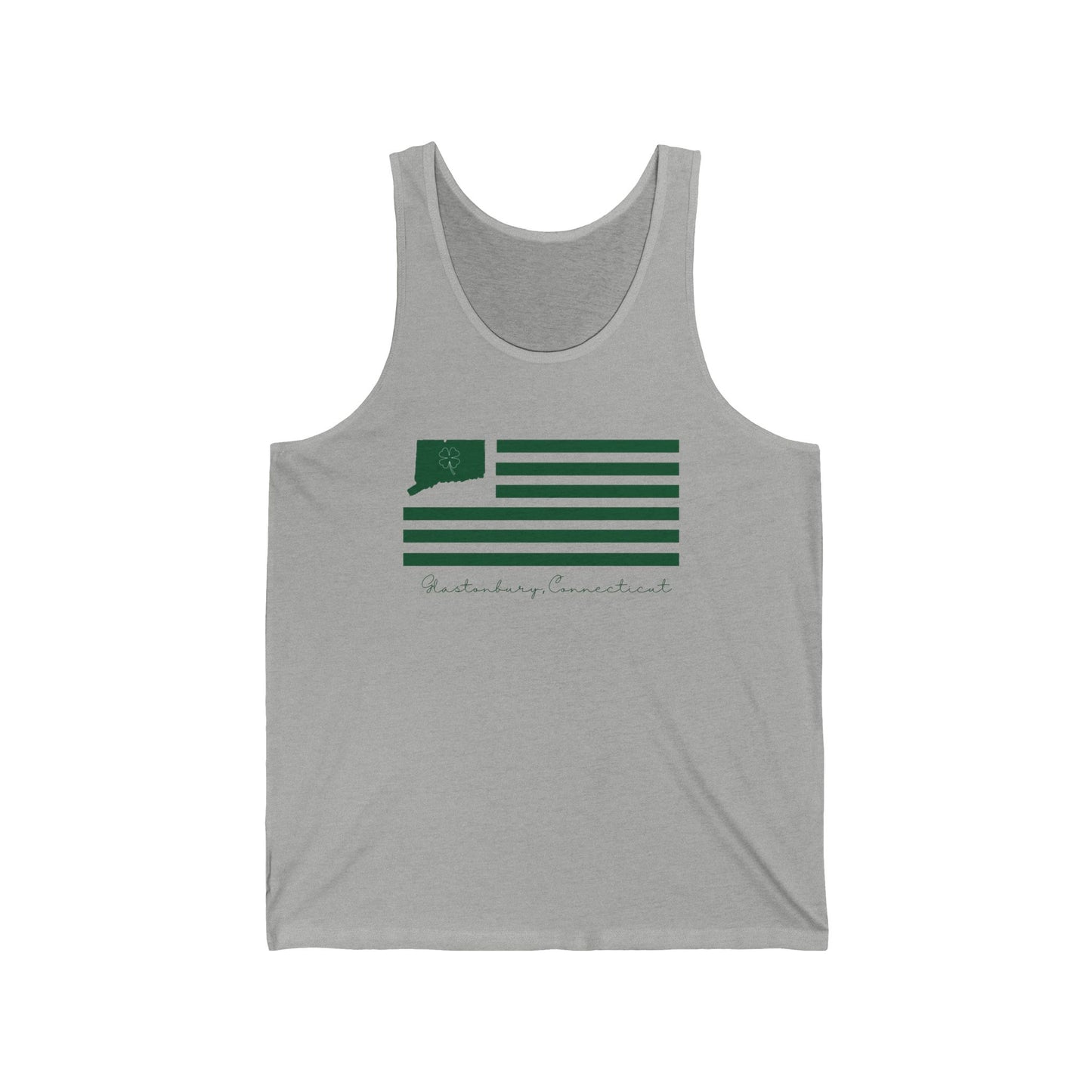 Glastonbury Connecticut St Patrick’s Day Flag Unisex Jersey Tank Top