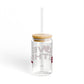 Love Bethel Glass Can with Straw and Lid, 16oz