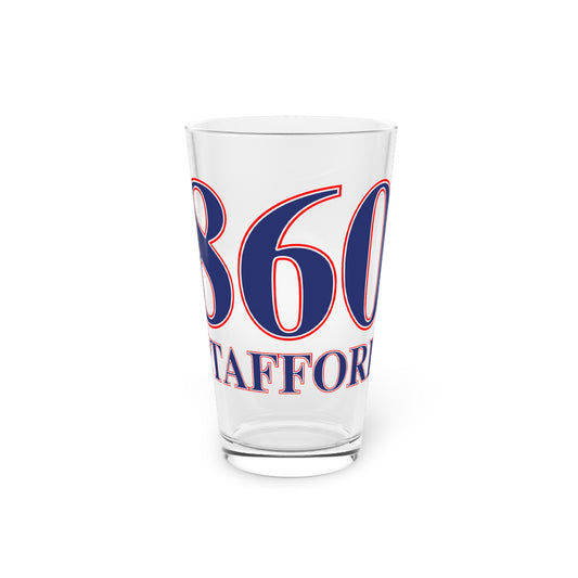 860 Stafford Red, White & Blue Pint Glass, 16oz