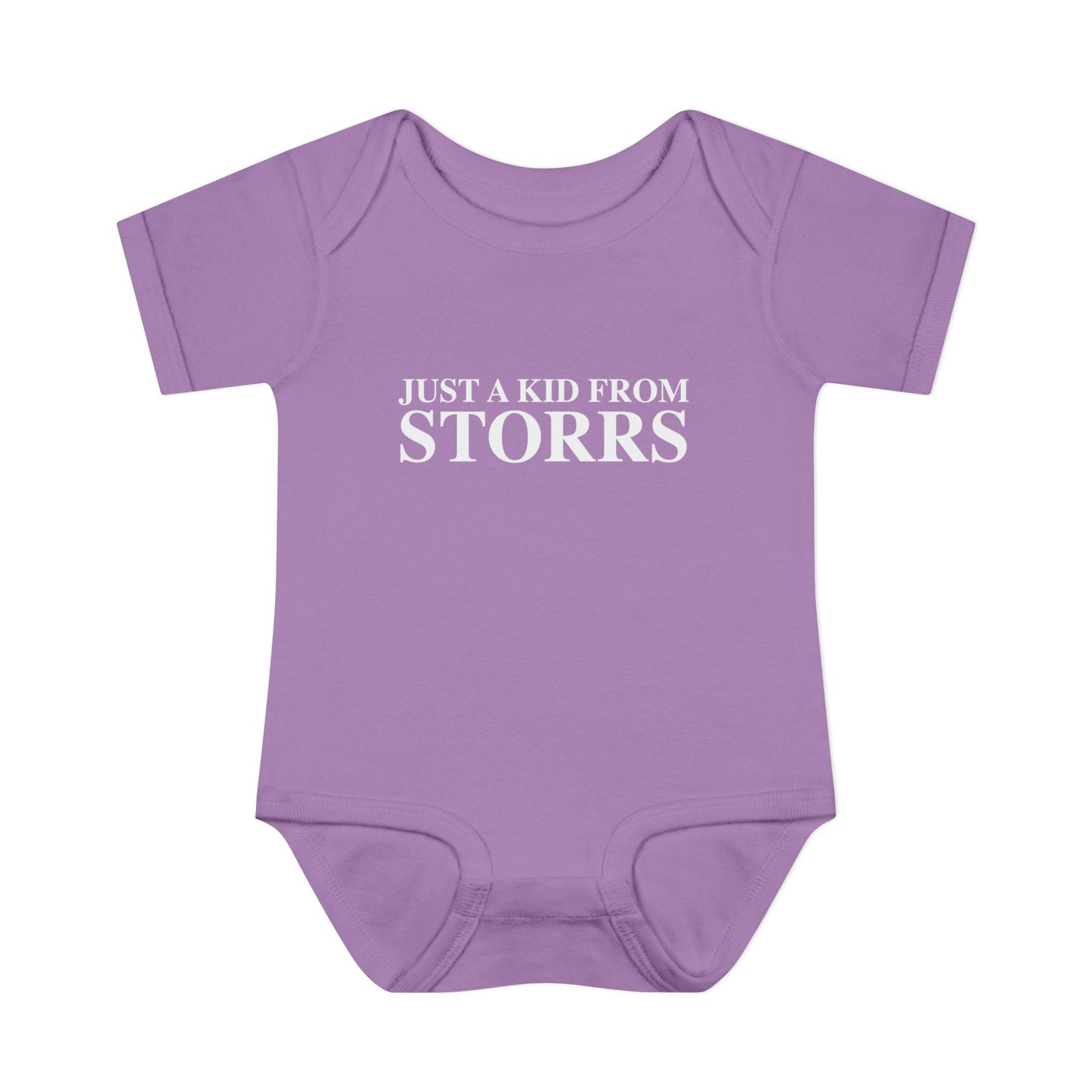 Just a kid from Storrs Infant Baby Rib Bodysuit