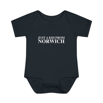 Just a kid from Norwich Infant Baby Rib Bodysuit