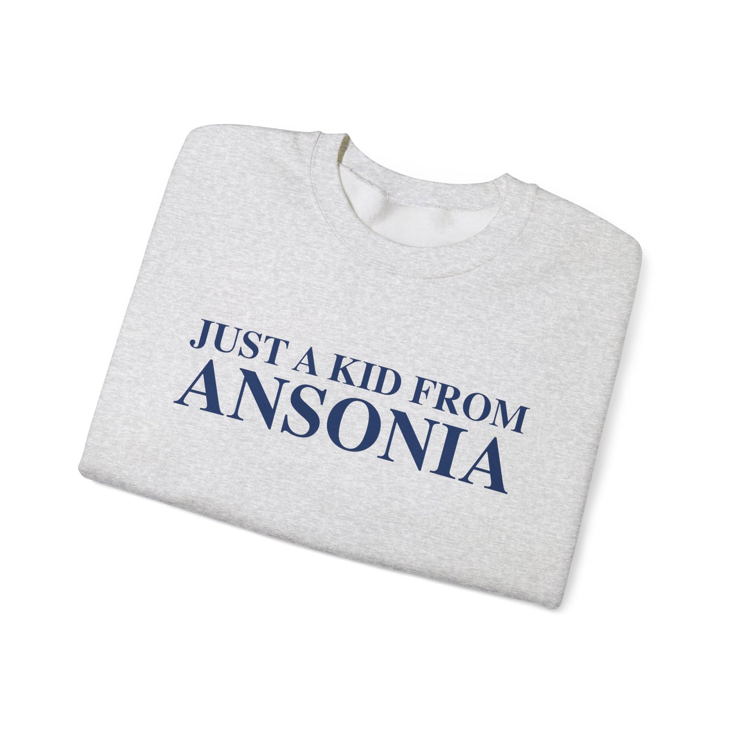 Just a kid from Ansonia Unisex Heavy Blend™ Crewneck Sweatshirt