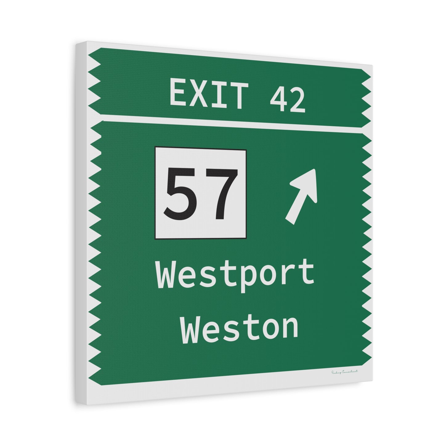 Vintage Merritt Parkway Exit 42 Sign Matte Canvas, Stretched, 1.25"