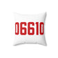 06610  Bridgeport Connecticut Zip Code Spun Polyester Square Pillow