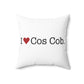 I Heart Cos Cob. Spun Polyester Square Pillow