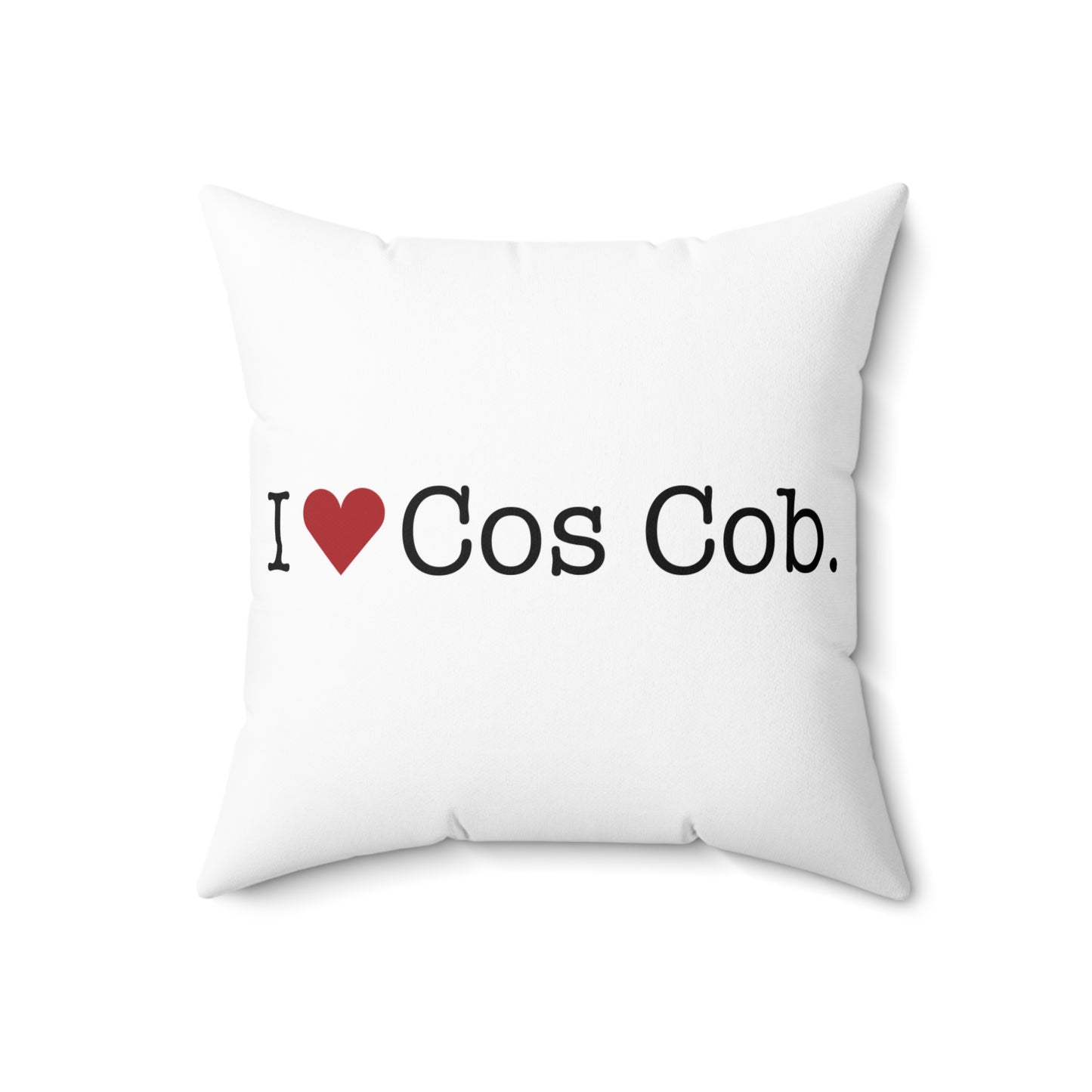 I Heart Cos Cob. Spun Polyester Square Pillow