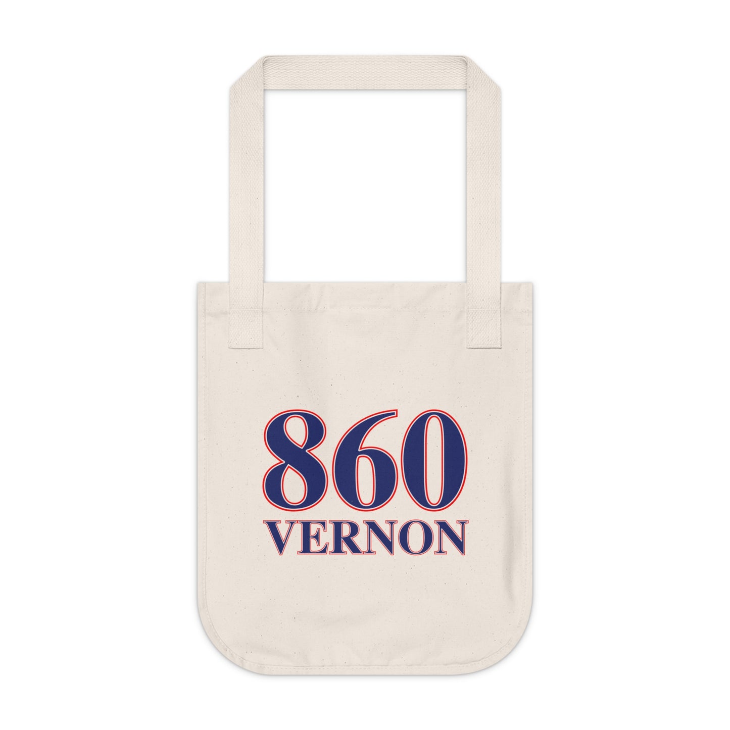 860 Vernon Red, White & Blue  Organic Canvas Tote Bag