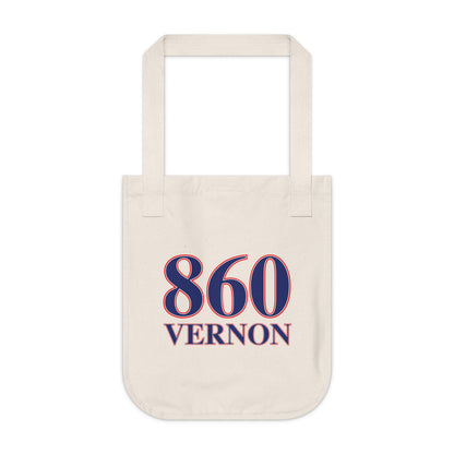 860 Vernon Red, White & Blue  Organic Canvas Tote Bag