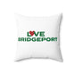 Love Bridgeport Spun Polyester Square Pillow