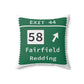 Vintage Merritt Parkway Exit 44 Sign Spun Polyester Square Pillow