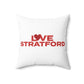 Love Stratford Spun Polyester Square Pillow
