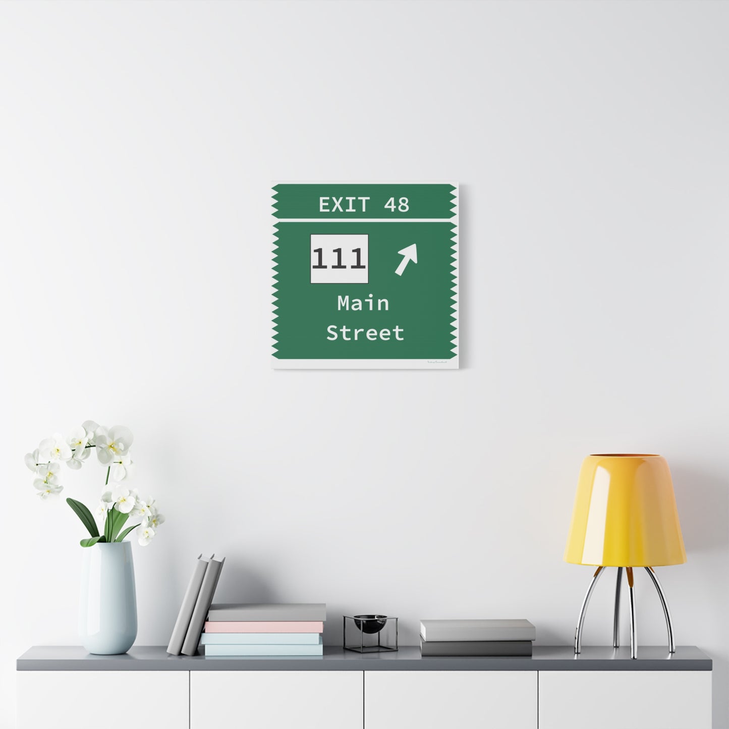 Vintage Merritt Parkway Exit 48 Sign Matte Canvas, Stretched, 1.25"