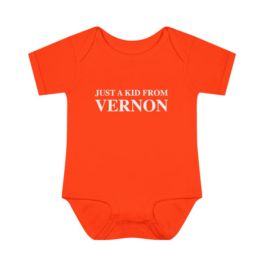 Just a kid from Vernon Infant Baby Rib Bodysuit