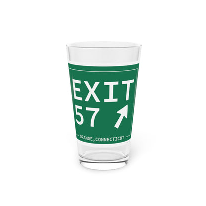Vintage Exit 57 WCP Sign Pint Glass, 16oz