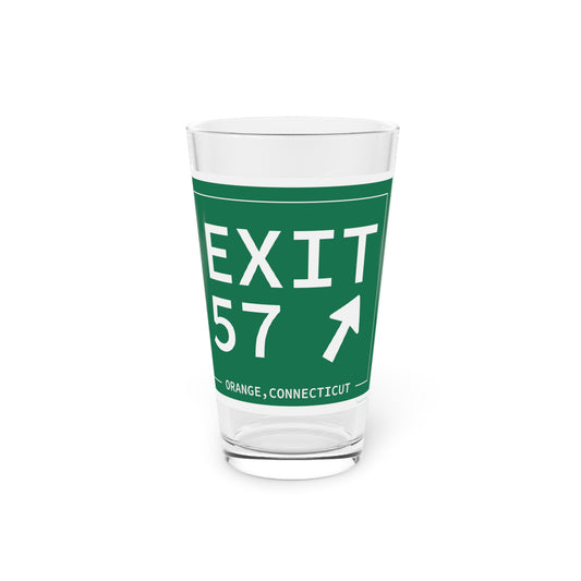 Vintage Exit 57 WCP Sign Pint Glass, 16oz