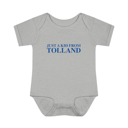 Just a kid from Tolland Infant Baby Rib Bodysuit