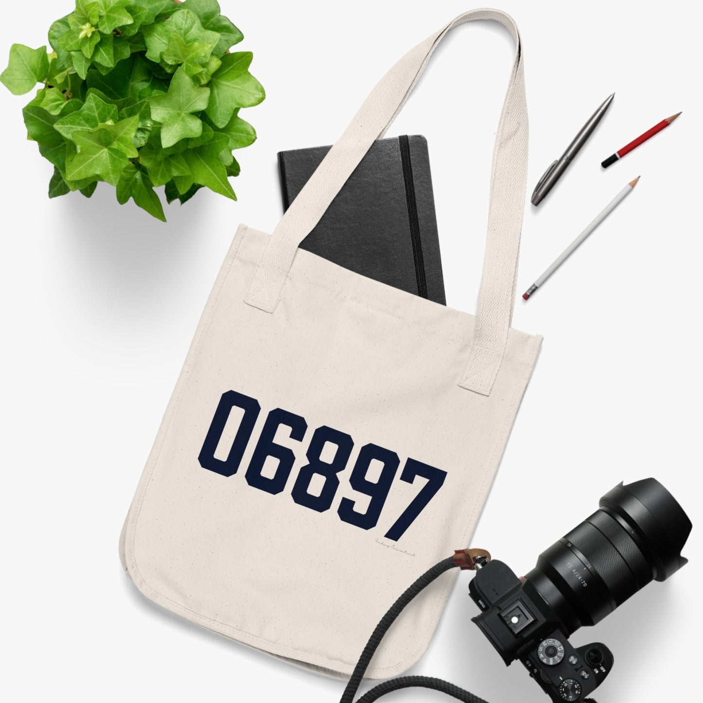 06897 Wilton Connecticut Zip Code Organic Canvas Tote Bag