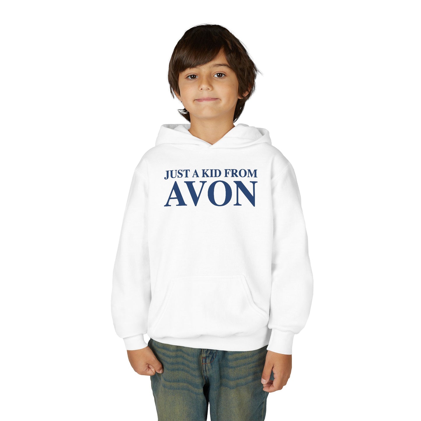 Just a kid from Avon Youth Heavy Blend Hooded Sweatshirt