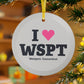 I Heart WSPT Glass Ornaments