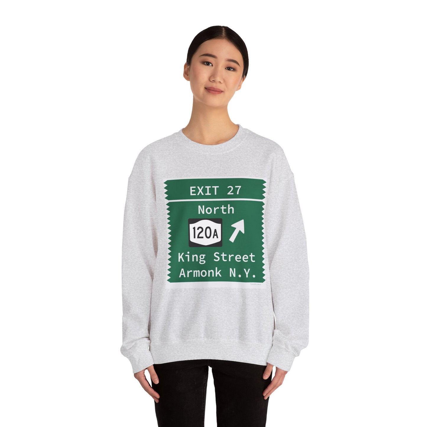 Vintage Merritt Parkway Exit 27 Sign Unisex Heavy Blend™ Crewneck Sweatshirt