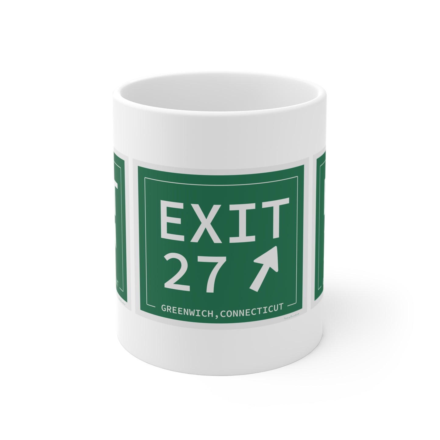 Vintage Exit 27 Merritt Parkway Sign Mug 11oz