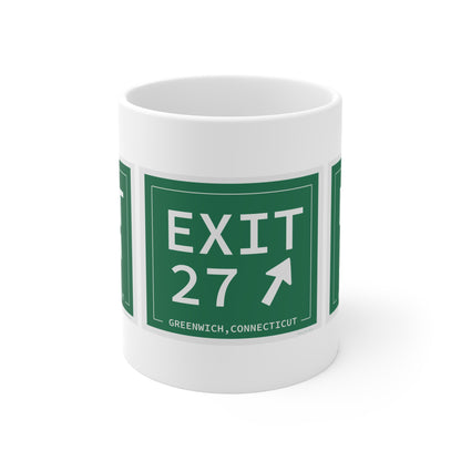 Vintage Exit 27 Merritt Parkway Sign Mug 11oz
