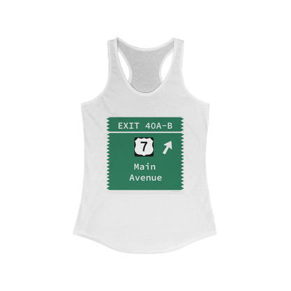 Vintage Merritt Parkway Exit 40 A-B Sign Women's Ideal Racerback Tank Top