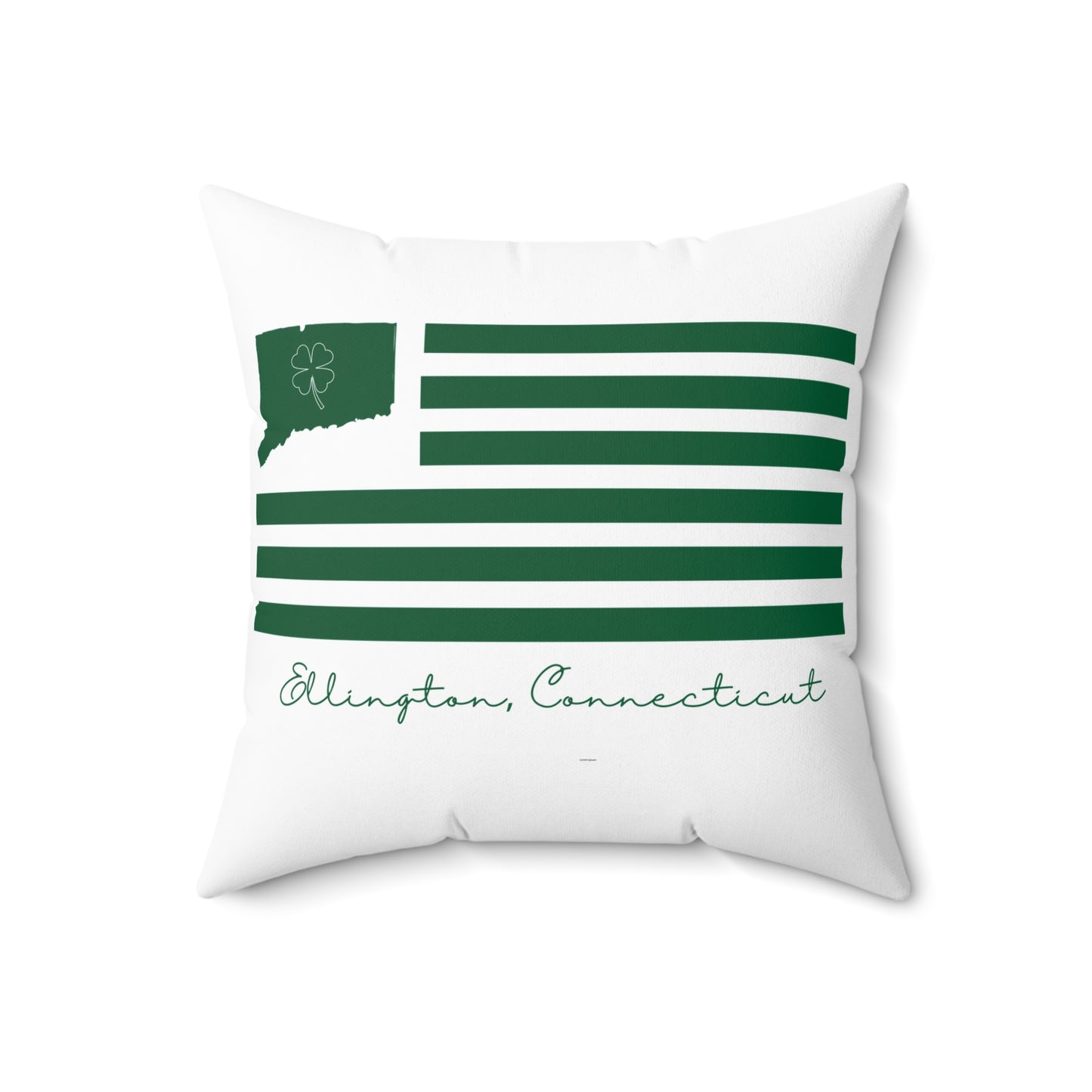 Ellington Connecticut St. Patrick’s Day Flag Spun Polyester Square Pillow