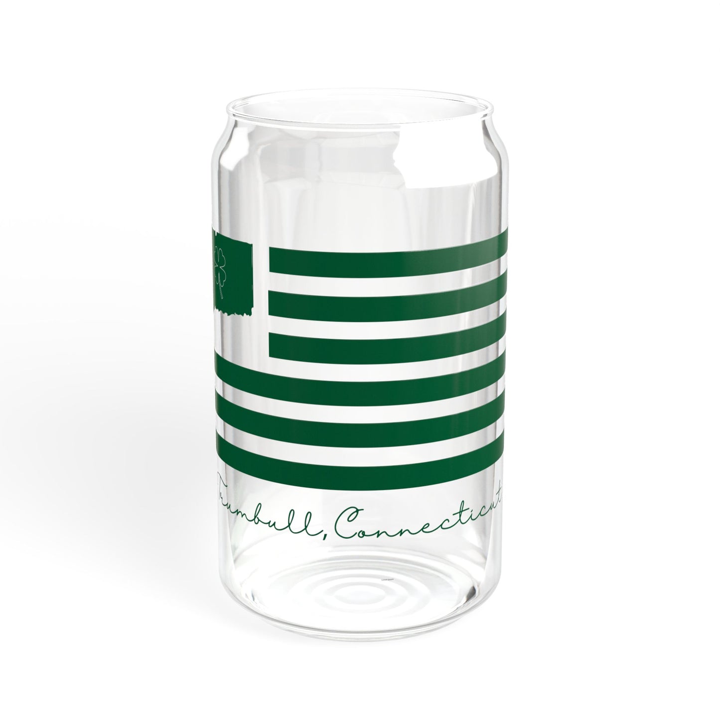 Trumbull Connecticut St Patrick’s Day Flag Sipper Glass, 16oz