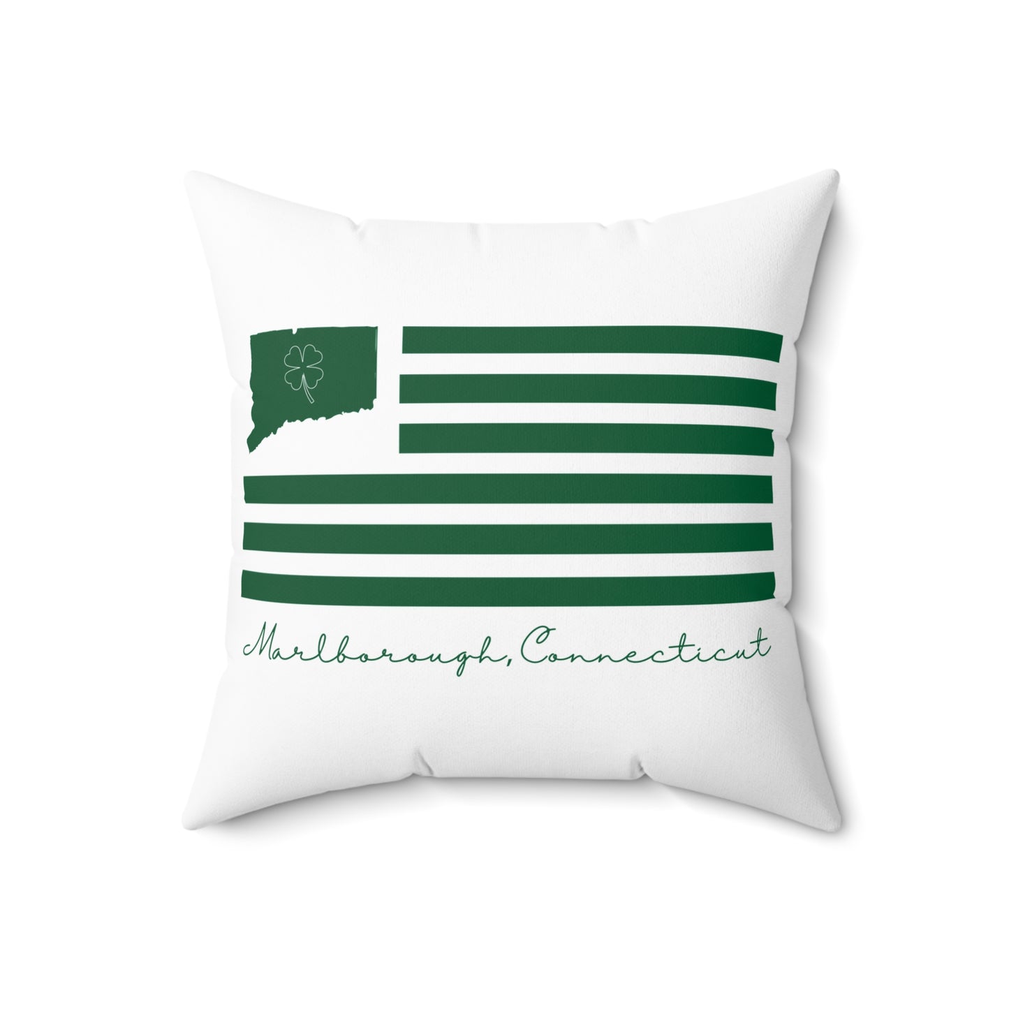 Marlborough Connecticut St. Patrick’s Day Flag Spun Polyester Square Pillow
