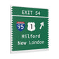 Vintage Merritt Parkway Exit 54 Sign Matte Canvas, Stretched, 1.25"