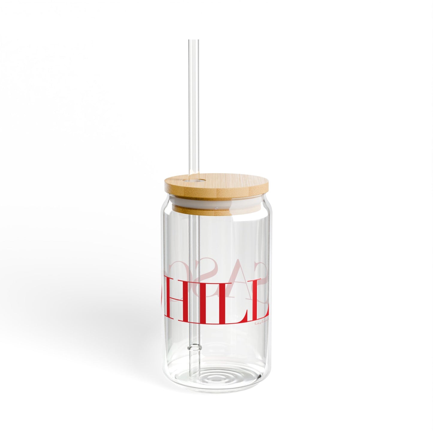 41 Tilt Sasco Hill Glass Can with Straw and Lid, 16oz