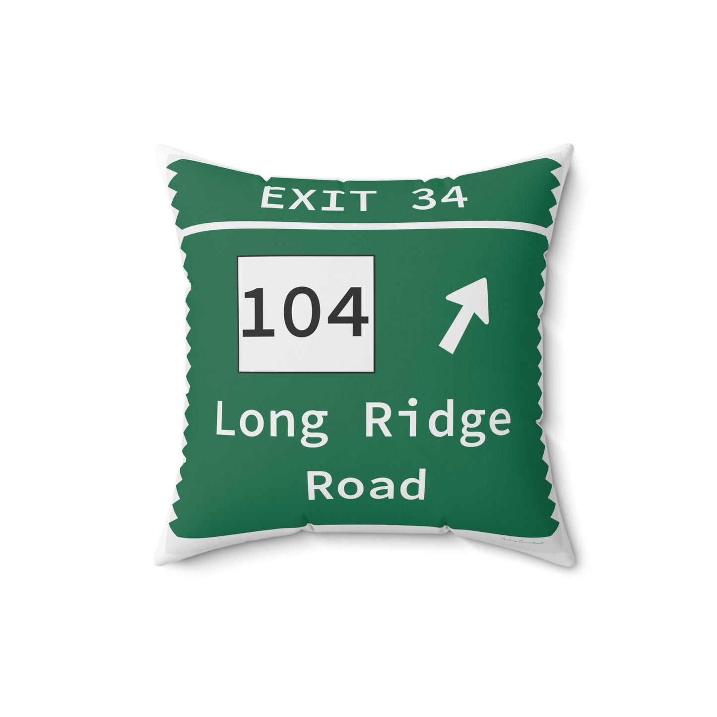 Vintage Merritt Parkway Exit 34 Sign Spun Polyester Square Pillow