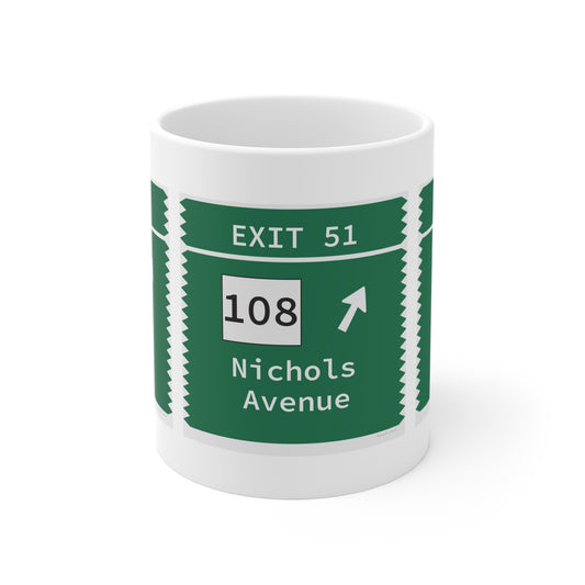 Vintage Merritt Parkway Exit 51 Sign Mug 11oz