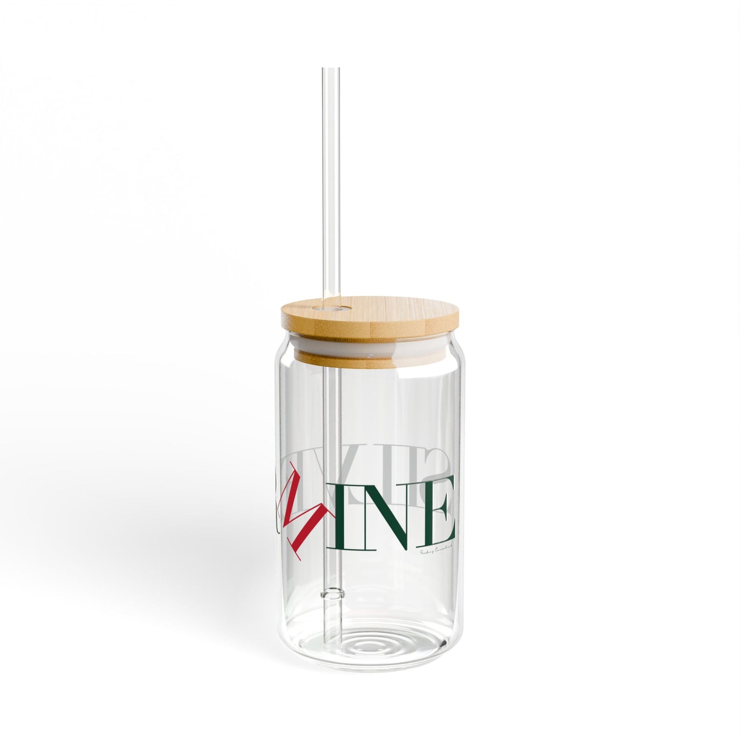 41 Tilt Silvermine Glass Can with Straw and Lid, 16oz
