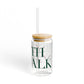 41 Tilt South Norwalk Glass Can with Straw and Lid, 16oz