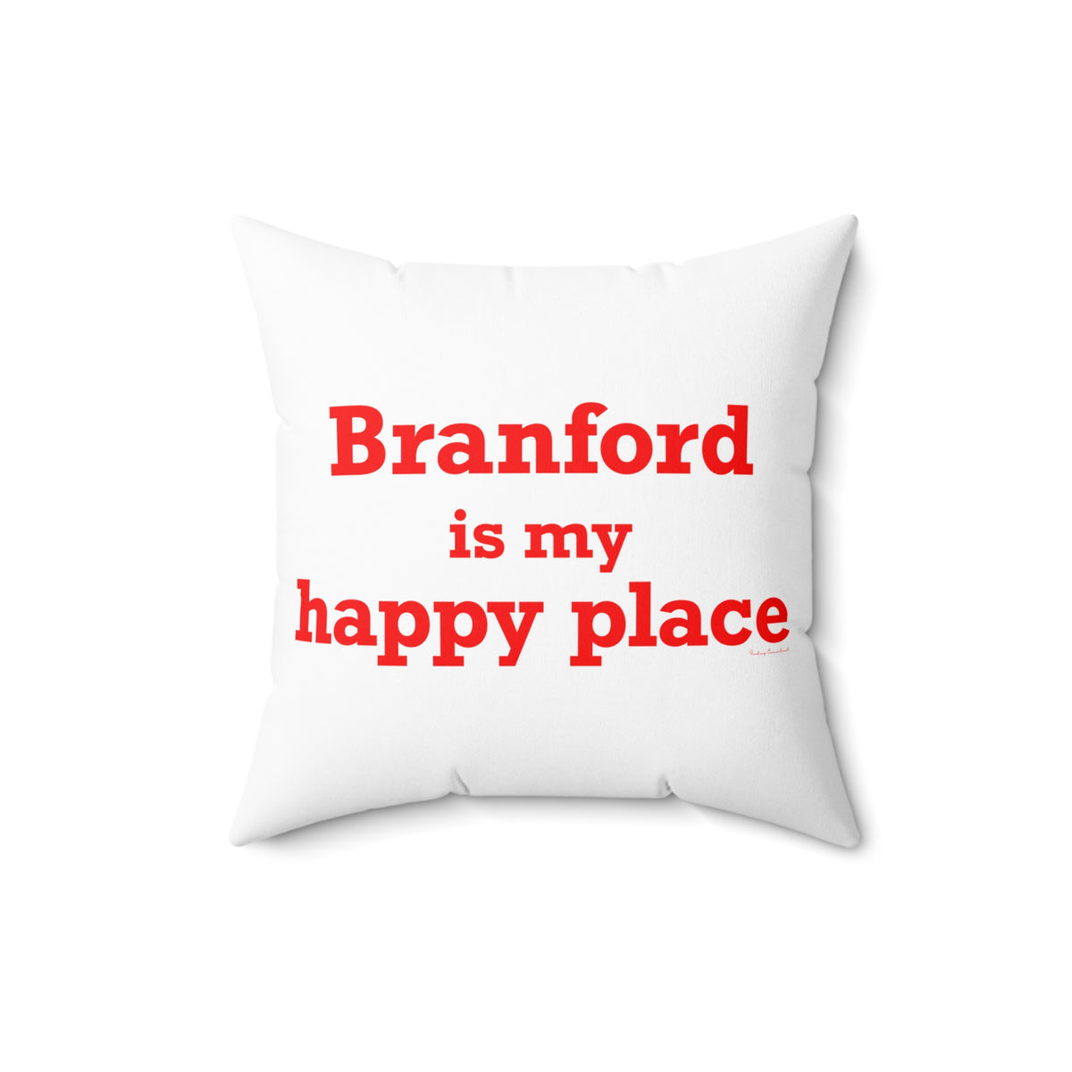 Branford is My Happy Place Polyester Square Pillow