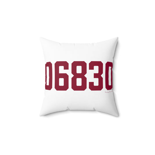 06830 - Greenwich Connecticut Zip Code  Spun Polyester Square Pillow