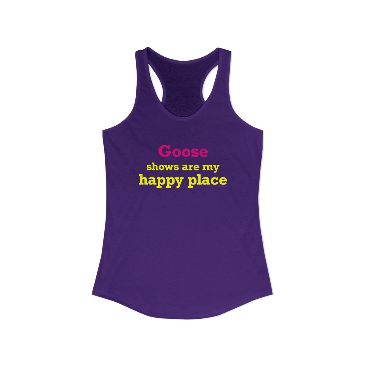 Goose Shows Are My Happy Place - Yellow & Pink Women's Ideal Racerback Tank Top